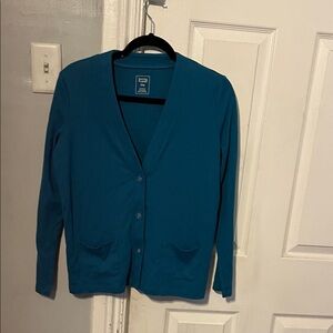 Hasting & Smith Teal Women's Petite Cardigan